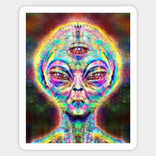 trippy alien Sticker